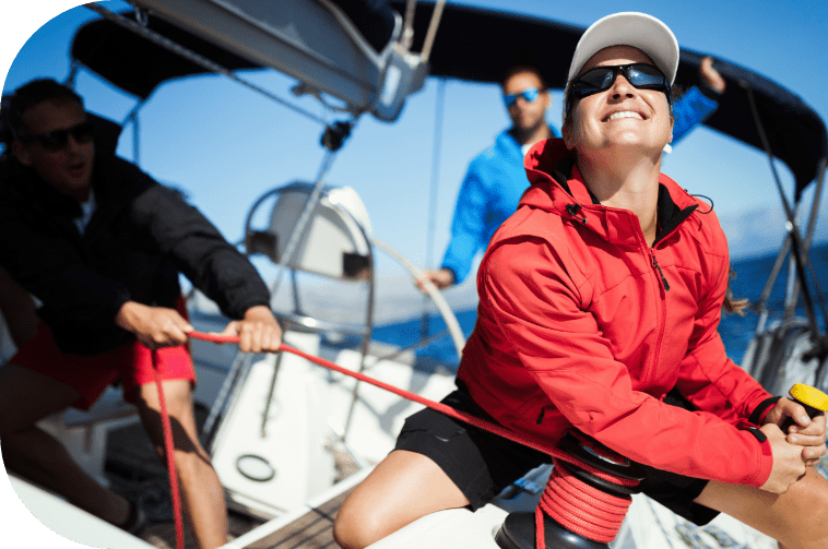 Attractive-strong-woman-sailing-with-her-boat